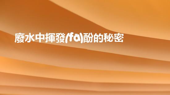 廢水中揮發(fā)酚的秘密：解開污染之謎，保護(hù)環(huán)境問責(zé)到底！